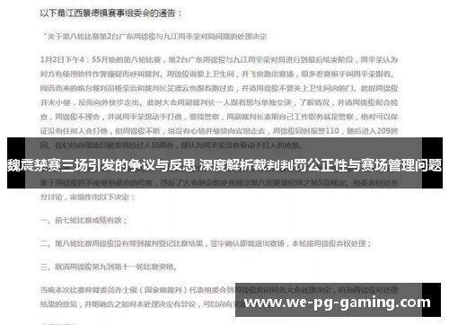 魏震禁赛三场引发的争议与反思 深度解析裁判判罚公正性与赛场管理问题